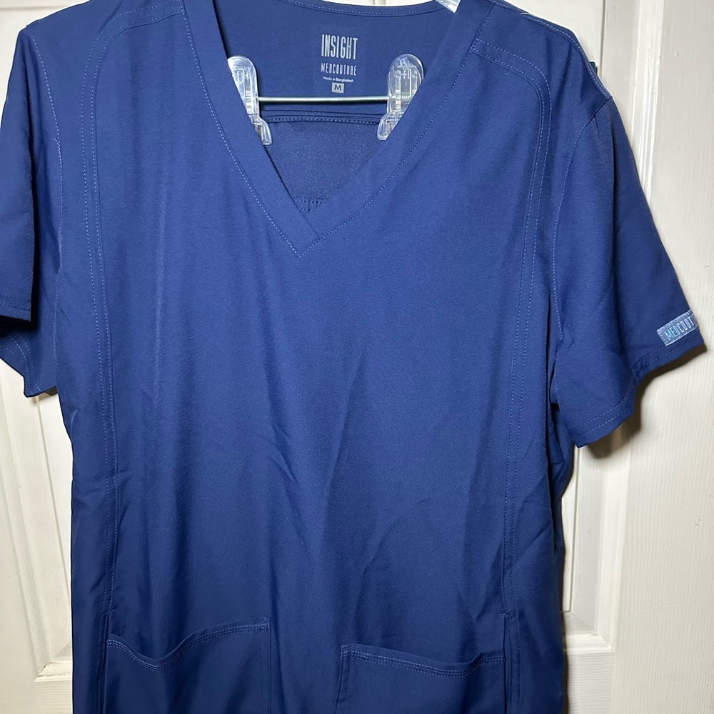 NWT Med Couture Navy Blue Scrub Set
